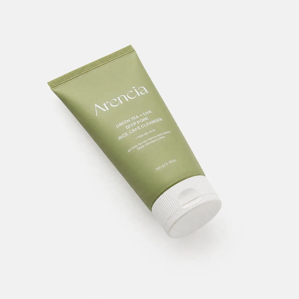 Кислотное очищающее средство Arencia Green Tea + LHA Deep Pore Rice Cake Cleanser, 150 мл