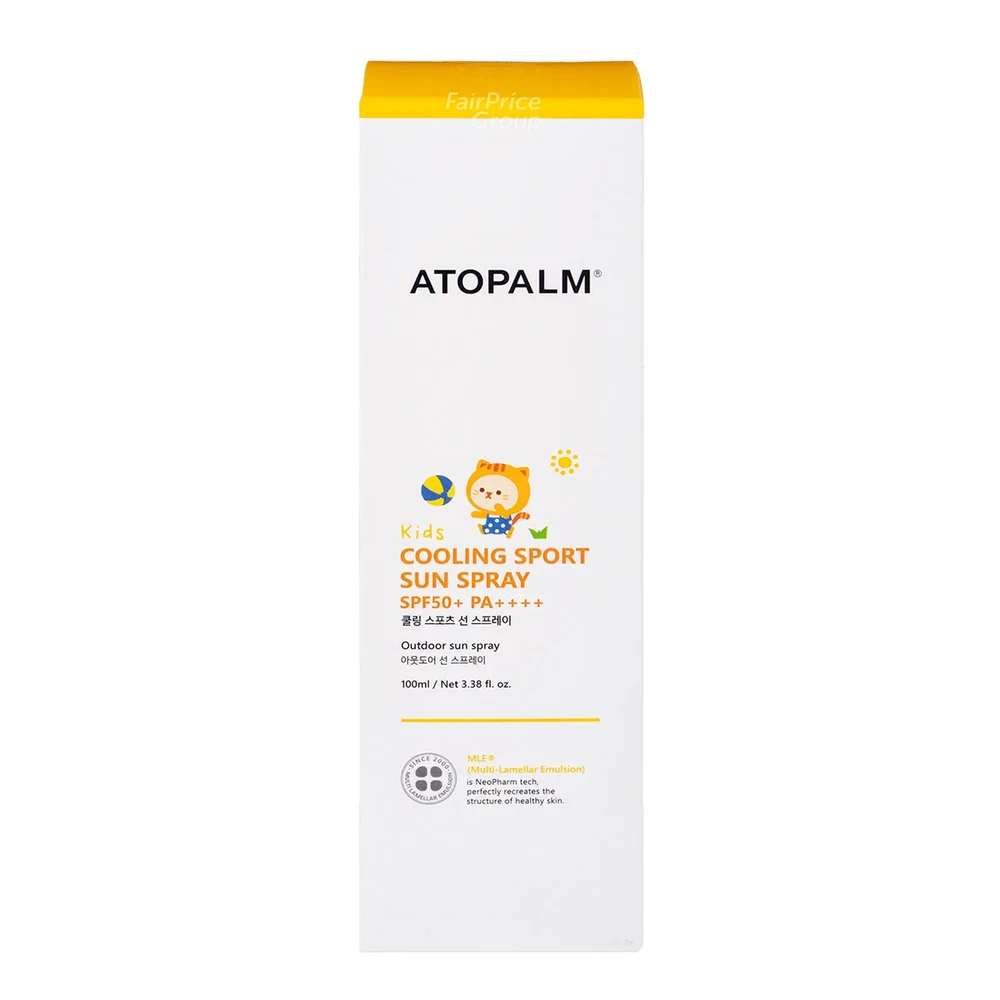 Детский солнцезащитный спрей ATOPALM Cooling Sport Sun Spray SPF50+ PA++++, 100 г
