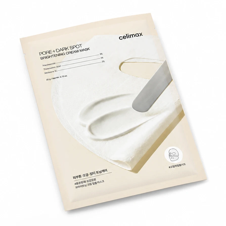 Осветляющая кремовая маска Celimax Pore+Dark Spot Brightening Cream Mask, 20 мл × 4 шт.