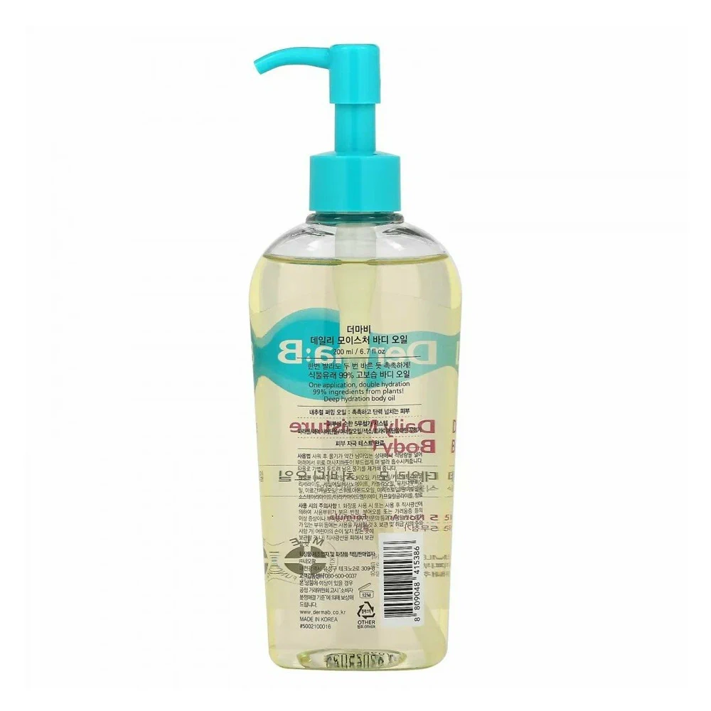 Смягчающий уход — масло для тела Derma:B Daily Moisture Body Oil Fresh Peach, 200 мл