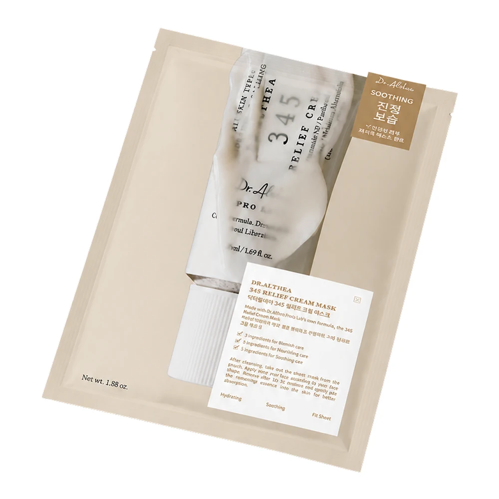 Успокаивающая тканевая маска Dr.Althea 345 Relief Cream Mask, 25 г × 4 шт.