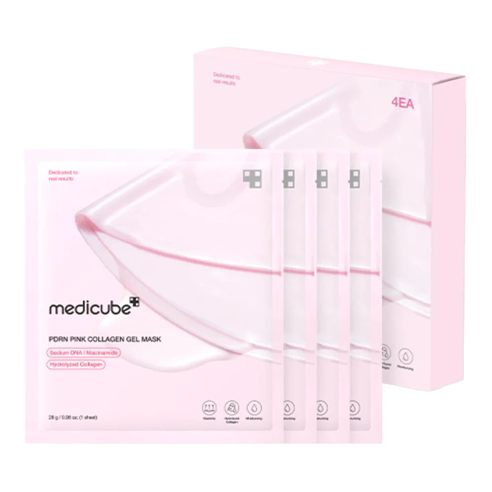 Увлажняющая — маска для лица Medicube PDRN Pink Collagen Gel Mask, 28 г × 4 шт.