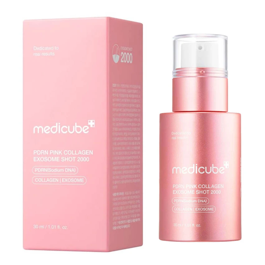 Уход за упругостью — концентрированная сыворотка Medicube PDRN Pink Collagen Exosome Shot 2000, 30 мл