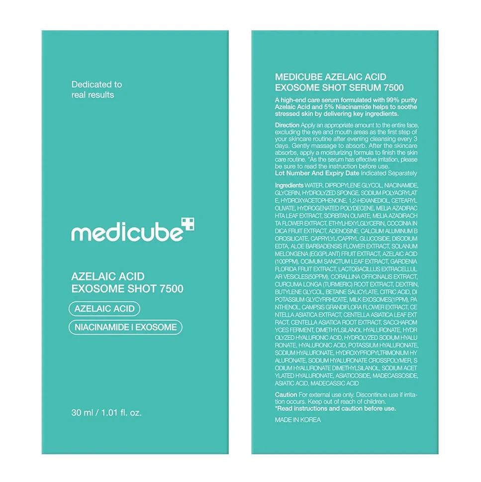 Успокаивающий уход — концентрированная сыворотка Medicube Azelaic Acid Exosome Shot 7500, 30 мл