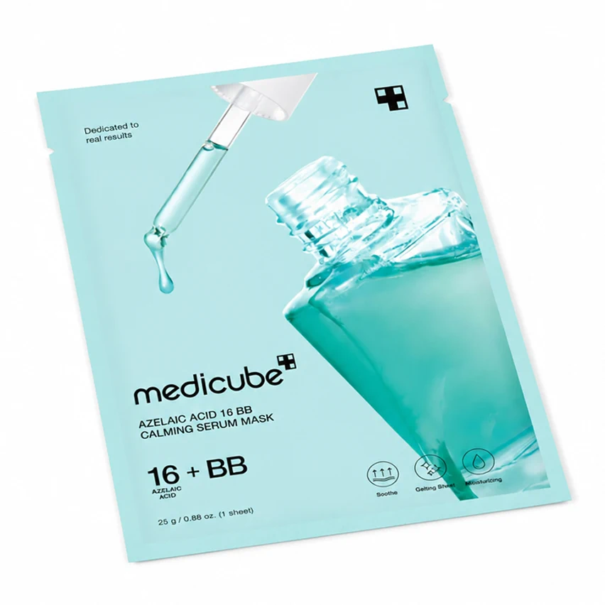 Успокаивающий уход — сыворотка для лица Medicube Azelaic Acid 16 BB Calming Serum Mask, 25 г × 1 шт.