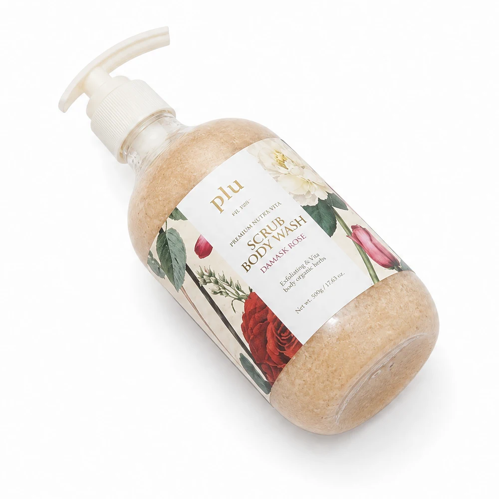 Парфюмированный скраб-гель для тела PLU Perfumed Super Vita Scrub Body Wash Damask Rose, 500 г
