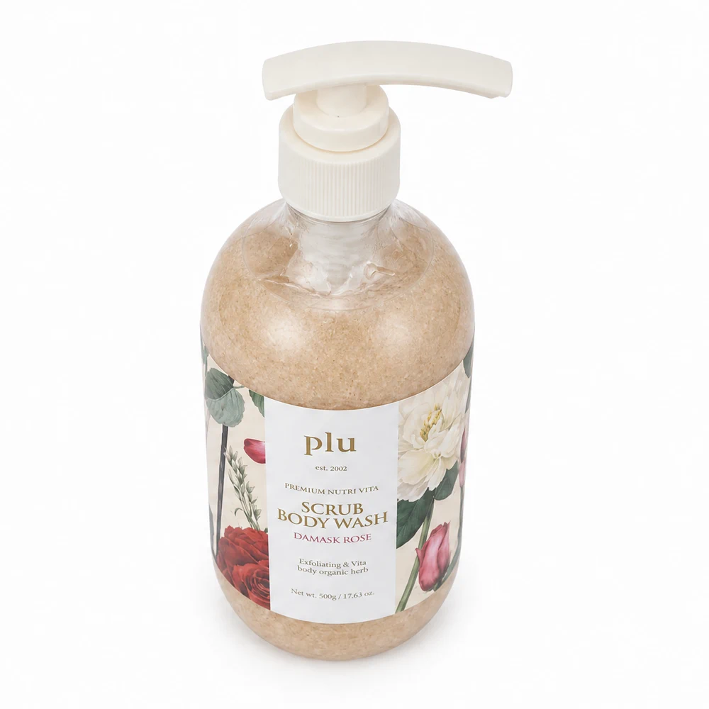 Парфюмированный скраб-гель для тела PLU Perfumed Super Vita Scrub Body Wash Damask Rose, 500 г