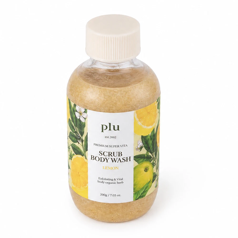 Парфюмированный скраб-гель для тела PLU Perfumed Super Vita Scrub Body Wash Lemon Green Tea, 200 г