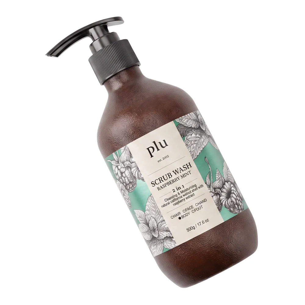 Ежедневный скраб-гель для тела PLU Scrub Body Wash Raspberry Mint, 500 г