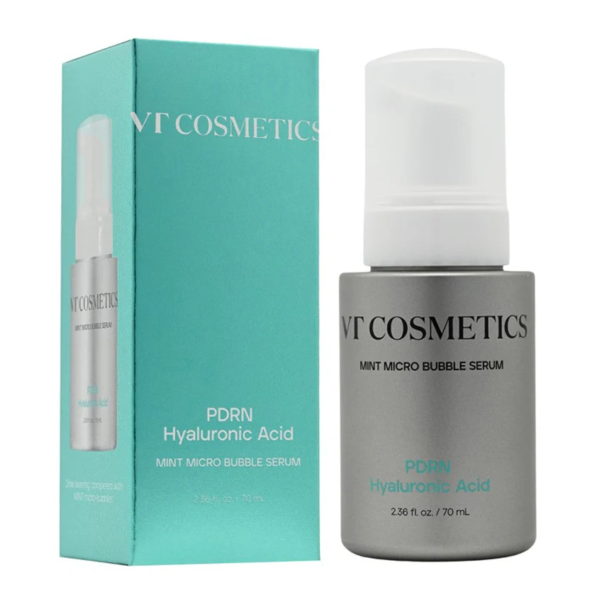 Увлажняющая микропузырьковая сыворотка VT Cosmetics PDRN Hyaluronic Acid Mint Micro Bubble Serum 70ml